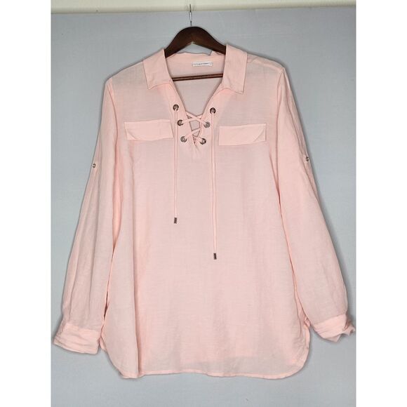 Calvin Klein Tops - Calvin Klein Linen‎ Tunic Champagne size Med